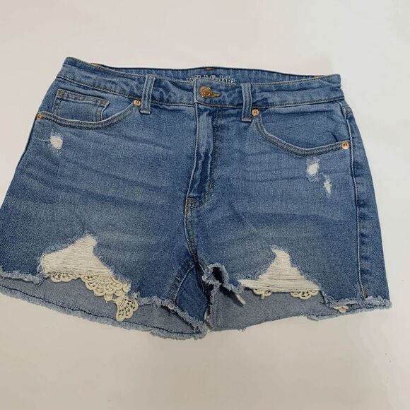 Wild Fable Crotchet Distressed Frayed Denim Short - Picture 1 of 6
